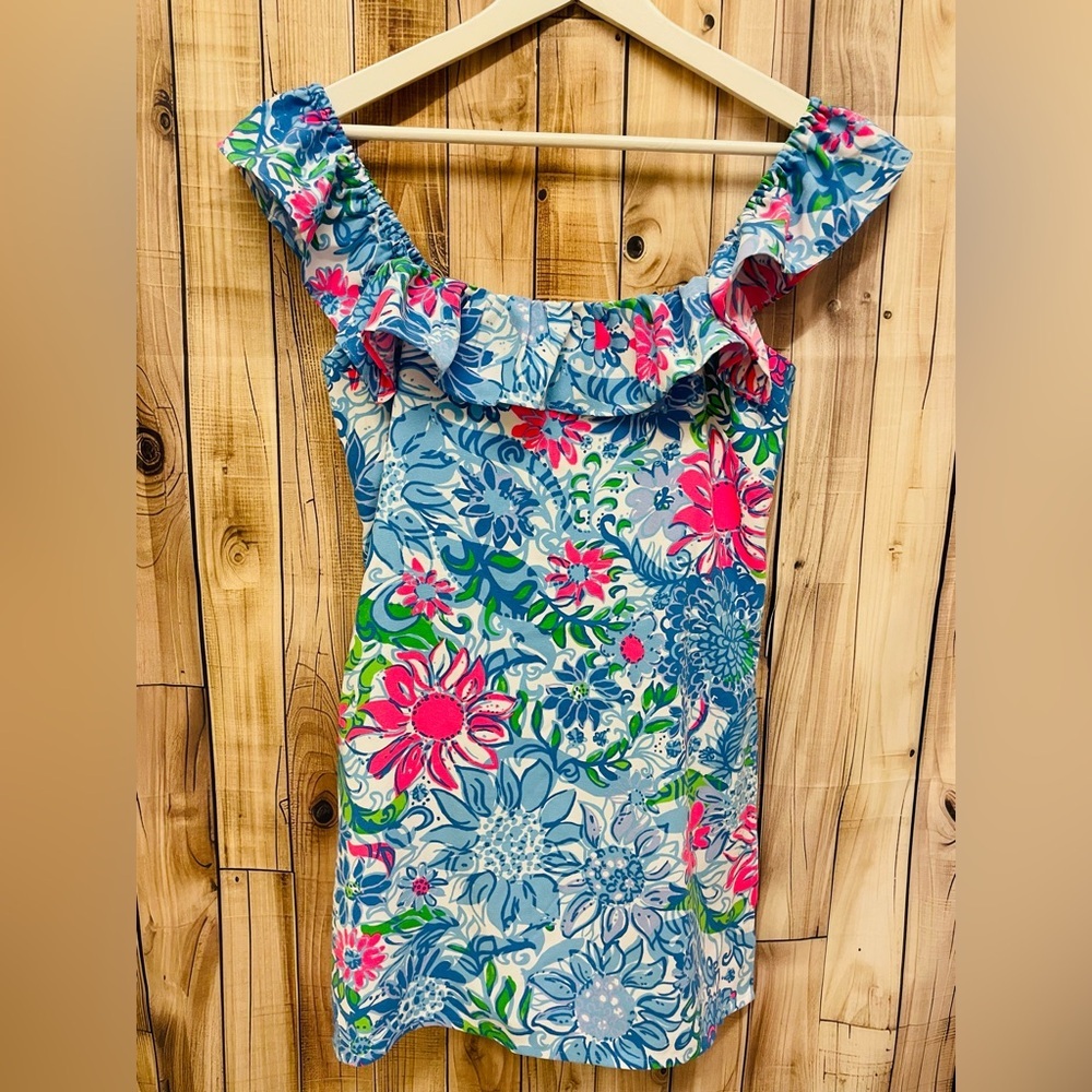 Lilly Pulitzer Zoya Romper Dress Frenchie Blue Sun's Out NWOT